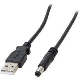 StarTech  3 ft USB to Type M Barrel 5V DC Power Cable - Power cable - USB (power only) (M) to DC jack 5.5 mm (M) - 3 ft - molded - black - USB2TYPEM - power cable - 91 cm