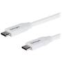 StarTech  USB C to USB C Cable - 6 ft / 2m - 5A PD - M/M - White - USB 2.0 - USB-IF Certified - USB Type C Cable - USB C Charging Cable (USB2C5C2MW) - USB-C cable - 2 m