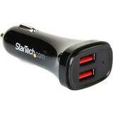 StarTech  Dual Port USB Car Charger - High Power 24W/4.8A - Black - 2-Port USB Car Charger - Charge two tablets at once (USB2PCARBKS) car power adapter