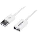  2m White USB 2.0 Extension Cable Cord - A to A - USB Male to Female Cable - 1x USB A (M), 1x USB A (F) - White, 2 meter (USBEXTPAA2MW) - USB extension cable - USB to USB - 2 m