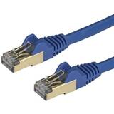 Accesoriu Retea StarTech 6ASPAT1MBL, 1 m CAT6a Ethernet Cable - 10 Gigabit Category 6a Shielded Snagless RJ45 100W PoE Patch Cord - 10GbE Blue UL/TIA Certified - patch cable - 1 m - blue