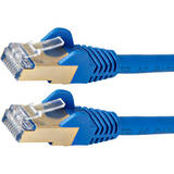 Accesoriu Retea StarTech 6ASPAT5MBL, 5 m CAT6a Ethernet Cable - 10 Gigabit Category 6a Shielded Snagless RJ45 100W PoE Patch Cord - 10GbE Blue UL/TIA Certified - patch cable - 5 m - blue