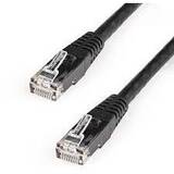 N6PAT100CMBKS, 1m CAT6 Cable - Black Slim CAT6 Patch Cord - Snagless - LSZH - patch cable - 1 m - black