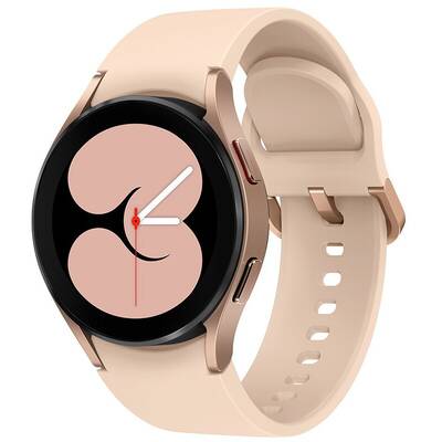Smartwatch Samsung Galaxy Watch 4, LTE, 40 mm, roz-auriu, curea silicon roz, Wi-Fi, Bluetooth, GPS, NFC, rezistent la apa