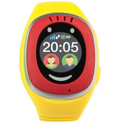 Smartwatch Kid MyKi Touch, urmarire si localizare GPS/GSM pentru copii, culoare rosu-galben
