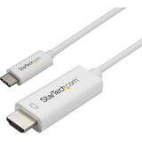 3ft (1m) USB C to HDMI Cable - 4K 60Hz USB Type C DP Alt Mode to HDMI 2.0 Video Display Adapter Cable - Works w/Thunderbolt 3 (CDP2HD1MWNL) - external video adapter - VL100 - white