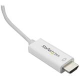 StarTech 6ft (2m) USB C to HDMI Cable - 4K 60Hz USB Type C DP Alt Mode to HDMI 2.0 Video Display Adapter Cable - Works w/Thunderbolt 3 (CDP2HD2MWNL) - external video adapter - VL100 - white