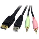 StarTech 6ft 4-in-1 USB DisplayPort KVM Switch Cable w/ Audio & Microphone (DP4N1USB6) - video / USB / audio cable - 1.8 m