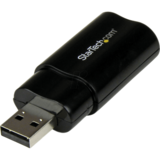 USB Sound Card - 3.5mm Audio Adapter - External Sound Card - Black - External Sound Card (ICUSBAUDIOB) - sound card