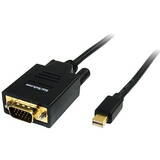 6ft Mini DisplayPort to VGA Cable - Active - 1920x1200 - mDP to VGA Adapter Cable for Your Computer Monitor (MDP2VGAMM6B) - video converter - black