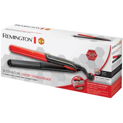 REMINGTON S6755 Sleek & Curl Manchester United Edition Hair straightener 230 °C	Black, Red