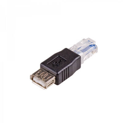Adaptor AKYGA AK-AD-27 cable gender changer RJ45 USB 2.0 type A Black