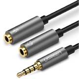 Audio AUX splitter  3.5 mm mini jack cable for headphone + microphone, 20cm black