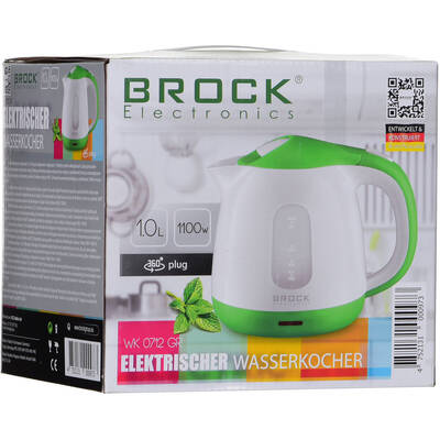 BROCK WK 0712 GR electric 1.8 L 1100 W White, Green