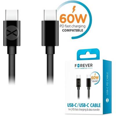 Forever Cablu USB C 1m Negru
