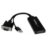 VGA to HDMI Adapter with USB Audio & Power - Portable VGA to HDMI Converter - 1080p - video interface converter - HDMI / VGA / audio / USB - 26 cm