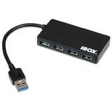 Hub USB IBOX I-BOX 3.0 SLIM, 4 porturi, negru