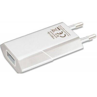 Techly Încărcător Slim USB 230V -> 5V/1A alb