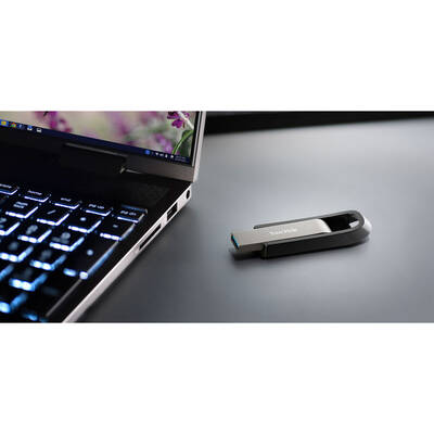 Memorie USB SanDisk Extreme Go USB flash drive 256 GB USB Type-A 3.2 Gen 1 (3.1 Gen 1) Stainless steel