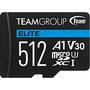 Card de Memorie TEAMGROUP Micro SDXC Elite A1 V30 512GB + Adaptor