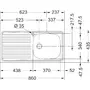 Franke Chiuveta  ESL 611, picurator stanga, inox Dekor texturat, 860x435mm