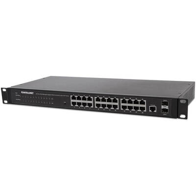 Switch Intellinet 24-Port , 24-Port (RJ45), Rackmount, Gigabit, 4 SFP, Ethernet Web-Smart, 10/100/1000 Mbit/ (Euro 2-pin plug)