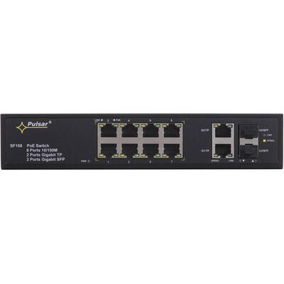 Switch Pulsar SF108 Managed Fast Ethernet (10/100) Power over Ethernet (PoE) Black