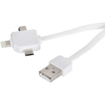 Allocacoc Incarcator POWER USBCABLE mobile phone cable White USB A Micro-USB B + 30-pin + Samsung 30-pin 0.8 m