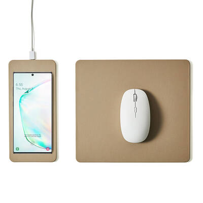 POUT Incarcator Splitted mouse pad with high-speed charging HANDS 3 SPLIT latte cream