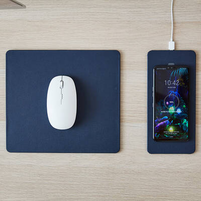 POUT Incarcator Splitted mouse pad with high-speed charging HANDS 3 SPLIT dark blue