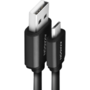 AXAGON Cablu Twister Micro USB  la USB-A, 0.6m, USB 2.0, 2.4A, Aluminiu, Negru