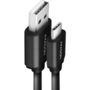 AXAGON Cablu Twister USB-C la USB-A, 0.6m, USB 2.0, 3A, 0.6m, Aluminiu, Negru