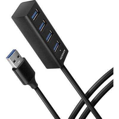 Hub USB AXAGON HUE-M1AL, 4x USB3.2 Gen 1, hub Subtire, cablu de 120 cm USB Tip A