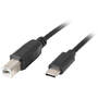 LANBERG Cablu Date  CA-USBA-14CC-0018-BK 1.8 m USB 2.0 USB C USB B Ferrit Negru