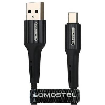 SOMOSTEL Cablu Date USB TYPE-C 3.6A Negru 3600mAh QUICK CHARGER QC 3.0 1M POWERLINE Sm-BW06 - TEXTILE BRAID