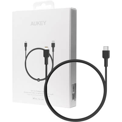 Aukey Cablu Date CB-CL1 USB Quick Charge USB C-Lightning | 1.2m | Negru