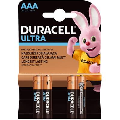 DURACELL Baterie LR03 4-BL Ultra Single-use AAA Alkaline