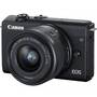 Canon Aparat foto Mirrorless EOS M200, 24.1 MP, 4K, Negru + Obiectiv 15-45mm