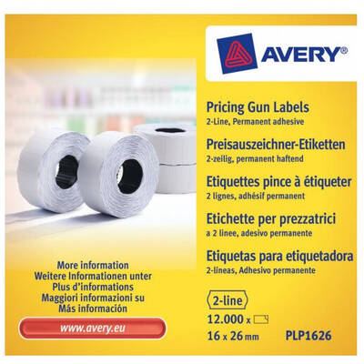 Banda etichete AVERY Zweckform PLP1626 self-adhesive Price tag Permanent White 12000 pc(s)