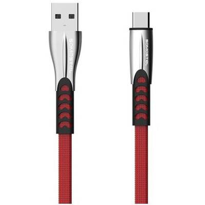 SOMOSTEL Cablu Date SMS-BW02 USB CABEL 1 m USB 3.0 USB A USB C - RED - METAL PLUGS