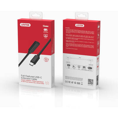 Unitek Cablu Date C14086BK 0.5 m USB 3.2 Gen 2 (3.1 Gen 2) USB C Black