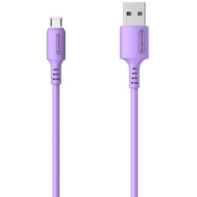 SOMOSTEL Cablu Date MICRO 3A VIOLET 3100mAh QUICK CHARGER 1.2M POWERLINE SMS-BP06 MACARON - 10000+ BENDING STRENGTH