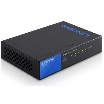 Switch Linksys LGS105 Unmanaged Gigabit Ethernet (10/100/1000) Black,Blue