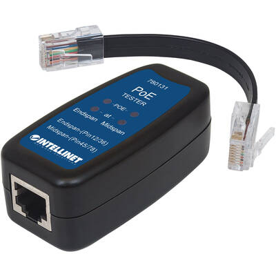 Unelte Intellinet PoE+ Tester, Power over Ethernet Plus Test Tool; Detects Endspan, Midspan, IEEE802.3af- and IEEE802.3at, Compact