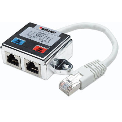 Adaptor Intellinet 2-Port Modular Distributor, Cat5e, FTP, allows two RJ45 ports to share one Cat5e network cable