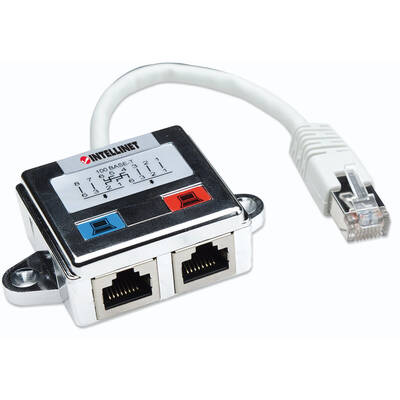 Adaptor Intellinet 2-Port Modular Distributor, Cat5e, FTP, allows two RJ45 ports to share one Cat5e network cable