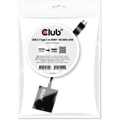 Adaptor CLUB 3D USB 3.1 Type C to HDMI 2.0 UHD 4K 60Hz Active
