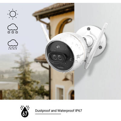 EZVIZ C3X Smart Outdoor Camera with Dual Lens Colour Night Vision, powered by Dark-Fighter