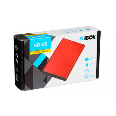 Rack IBOX HD-05 Enclosure HDD/SSD Red 2.5"