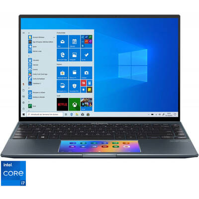 Ultrabook Asus 14'' Zenbook 14X OLED UX5400EG, 2.8K Touch 90Hz, Procesor Intel Core i7-1165G7 (12M Cache, up to 4.70 GHz, with IPU), 16GB DDR4X, 1TB SSD, GeForce MX 450 2GB, Win 10 Home, Pine Grey